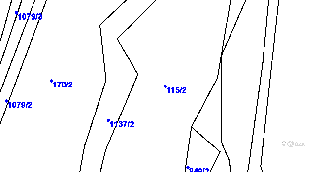 Parcela st. 115/2 v KÚ Salajna, Katastrální mapa