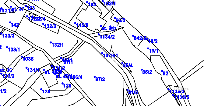 Parcela st. 1079/1 v KÚ Salajna, Katastrální mapa