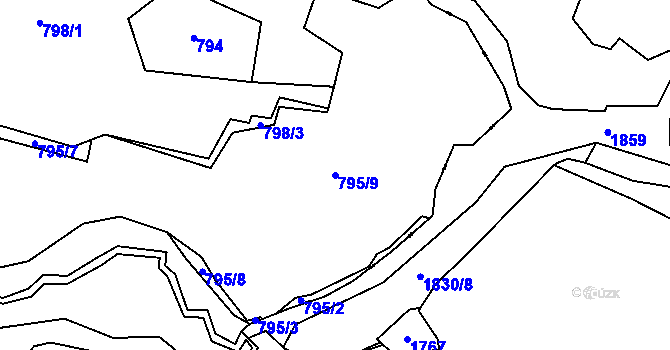 Parcela st. 795/9 v KÚ Salajna, Katastrální mapa
