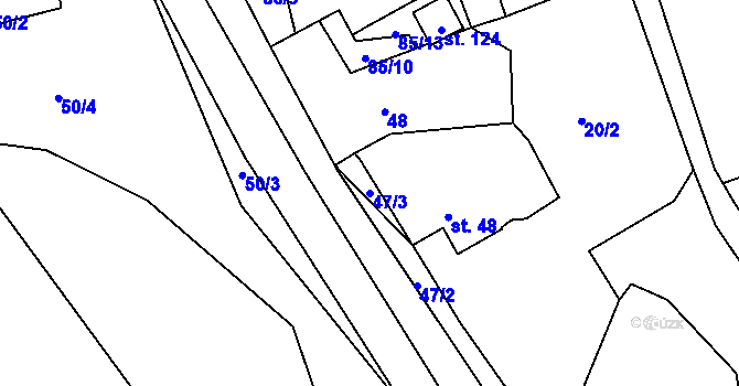 Parcela st. 47/3 v KÚ Salajna, Katastrální mapa