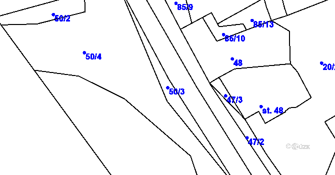 Parcela st. 50/3 v KÚ Salajna, Katastrální mapa