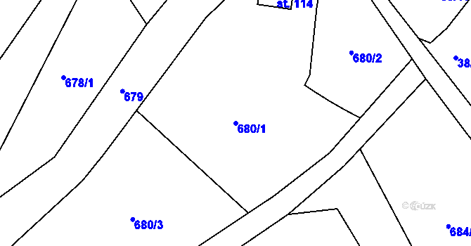 Parcela st. 680/1 v KÚ Salajna, Katastrální mapa