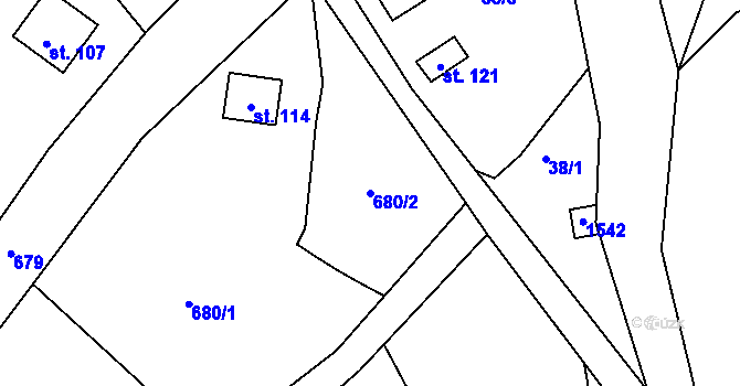 Parcela st. 680/2 v KÚ Salajna, Katastrální mapa