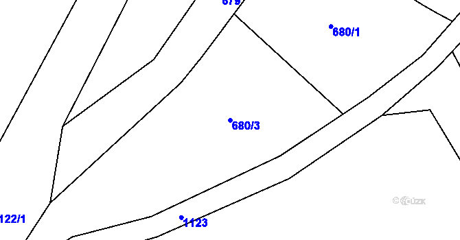 Parcela st. 680/3 v KÚ Salajna, Katastrální mapa