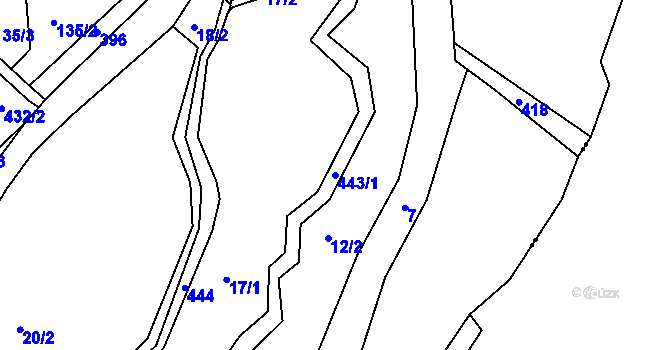 Parcela st. 443/1 v KÚ Velká Šitboř, Katastrální mapa