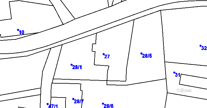 Parcela st. 27 v KÚ Okrouhlá u Nového Boru, Katastrální mapa
