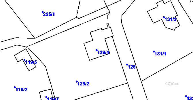 Parcela st. 129/4 v KÚ Okrouhlá u Nového Boru, Katastrální mapa