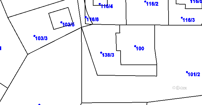 Parcela st. 138 v KÚ Okrouhlá u Nového Boru, Katastrální mapa