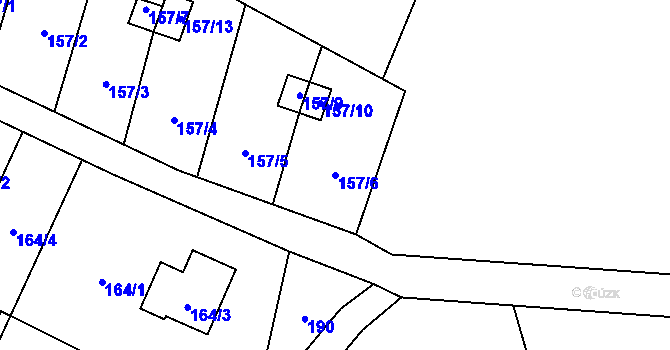 Parcela st. 157/6 v KÚ Okrouhlá u Nového Boru, Katastrální mapa