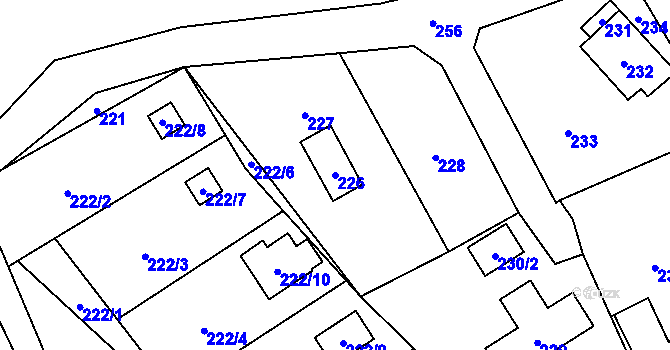 Parcela st. 226 v KÚ Okrouhlá u Nového Boru, Katastrální mapa