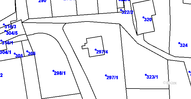 Parcela st. 297/4 v KÚ Okrouhlá u Nového Boru, Katastrální mapa