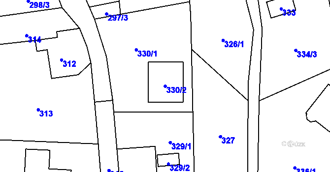Parcela st. 330/2 v KÚ Okrouhlá u Nového Boru, Katastrální mapa