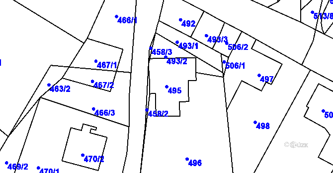 Parcela st. 495 v KÚ Okrouhlá u Nového Boru, Katastrální mapa