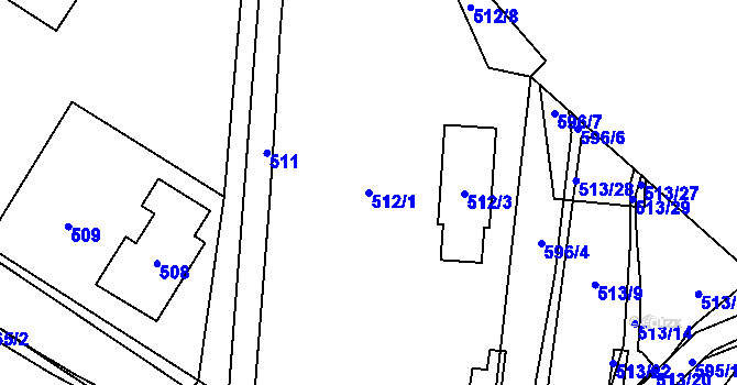 Parcela st. 512/1 v KÚ Okrouhlá u Nového Boru, Katastrální mapa