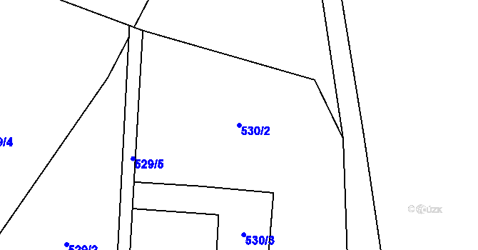 Parcela st. 530/2 v KÚ Okrouhlá u Nového Boru, Katastrální mapa