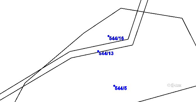 Parcela st. 544/13 v KÚ Okrouhlá u Nového Boru, Katastrální mapa