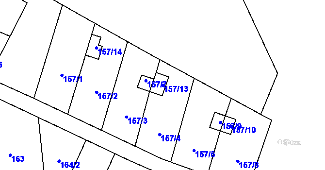 Parcela st. 157/13 v KÚ Okrouhlá u Nového Boru, Katastrální mapa