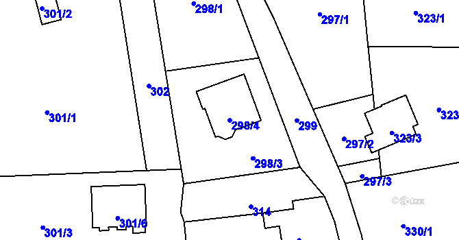 Parcela st. 298/4 v KÚ Okrouhlá u Nového Boru, Katastrální mapa