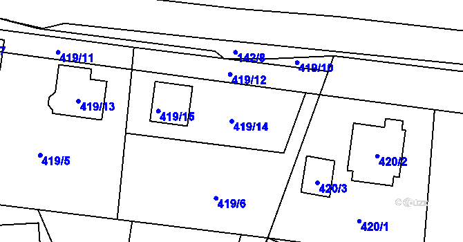 Parcela st. 419/14 v KÚ Okrouhlá u Nového Boru, Katastrální mapa