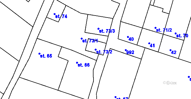Parcela st. 73/2 v KÚ Okrouhlá u Boskovic, Katastrální mapa