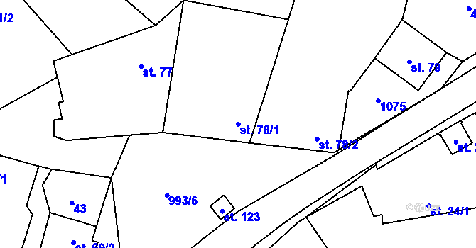 Parcela st. 78/1 v KÚ Okrouhlá u Boskovic, Katastrální mapa
