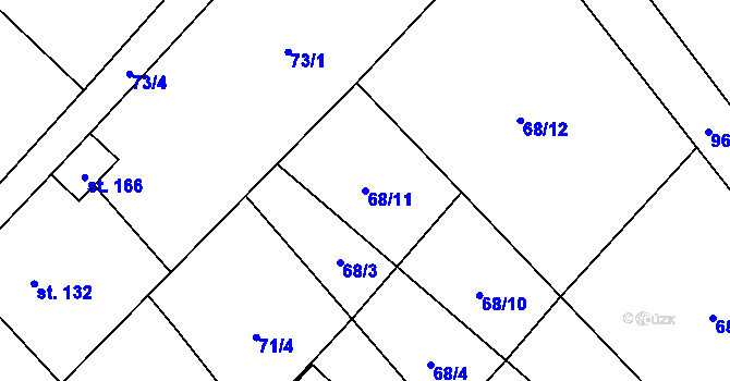 Parcela st. 68/11 v KÚ Okrouhlá u Boskovic, Katastrální mapa