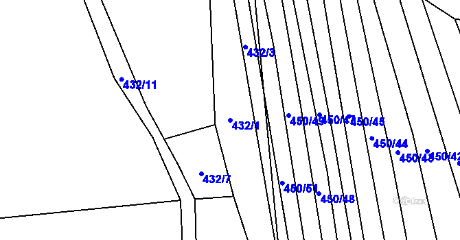 Parcela st. 432/1 v KÚ Okrouhlá u Boskovic, Katastrální mapa