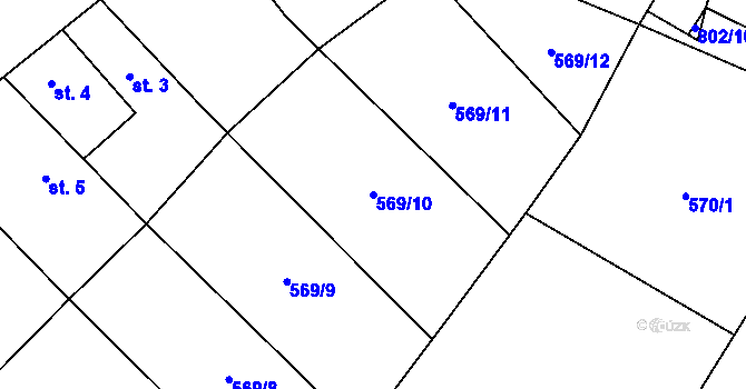 Parcela st. 569/10 v KÚ Okrouhlá u Boskovic, Katastrální mapa