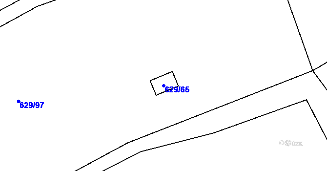 Parcela st. 629/65 v KÚ Okrouhlá u Boskovic, Katastrální mapa