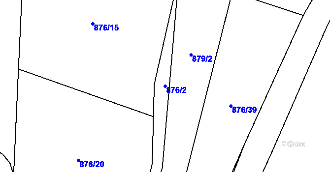 Parcela st. 876/2 v KÚ Okrouhlá u Boskovic, Katastrální mapa