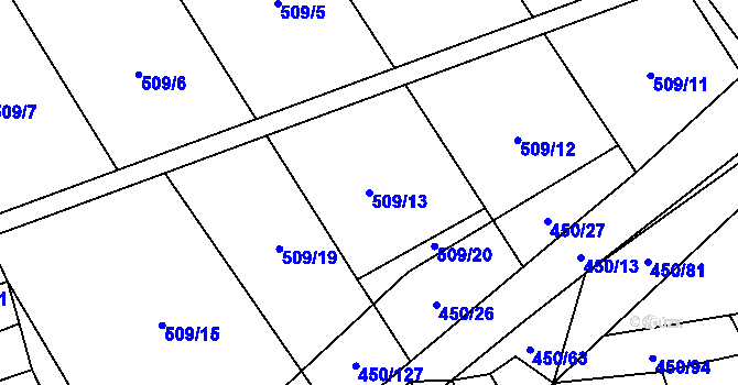 Parcela st. 509/13 v KÚ Okrouhlá u Boskovic, Katastrální mapa