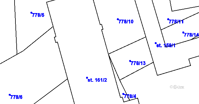 Parcela st. 161/5 v KÚ Okrouhlá u Boskovic, Katastrální mapa