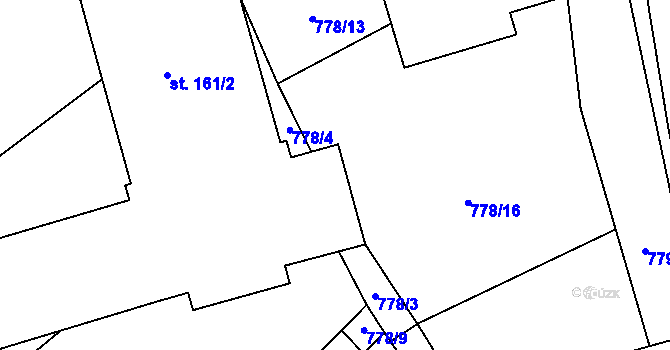 Parcela st. 161/6 v KÚ Okrouhlá u Boskovic, Katastrální mapa