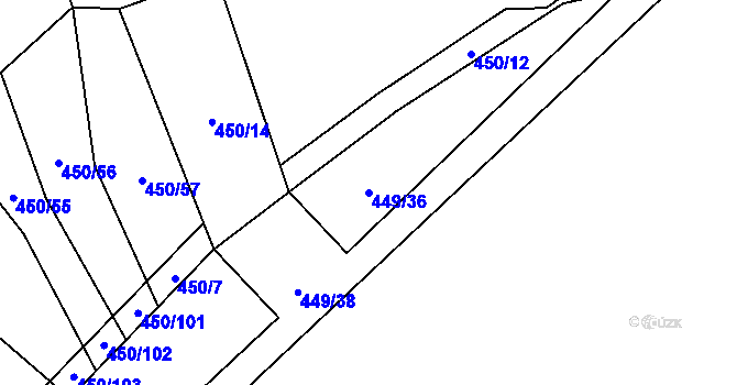 Parcela st. 449/36 v KÚ Okrouhlá u Boskovic, Katastrální mapa