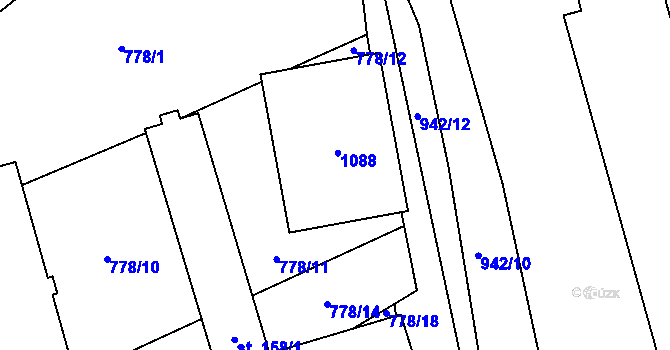 Parcela st. 186/1 v KÚ Okrouhlá u Boskovic, Katastrální mapa