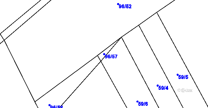 Parcela st. 96/57 v KÚ Okrouhlá u Boskovic, Katastrální mapa