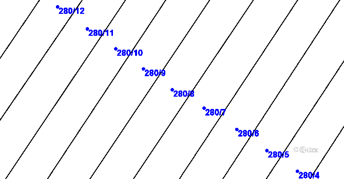 Parcela st. 280/8 v KÚ Okrouhlá u Boskovic, Katastrální mapa