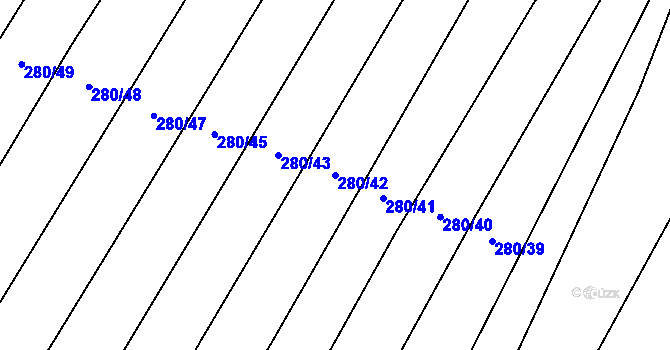 Parcela st. 280/42 v KÚ Okrouhlá u Boskovic, Katastrální mapa