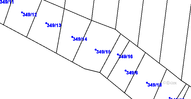 Parcela st. 349/15 v KÚ Okrouhlá u Boskovic, Katastrální mapa