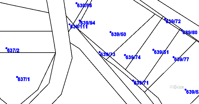 Parcela st. 639/73 v KÚ Okrouhlá u Boskovic, Katastrální mapa