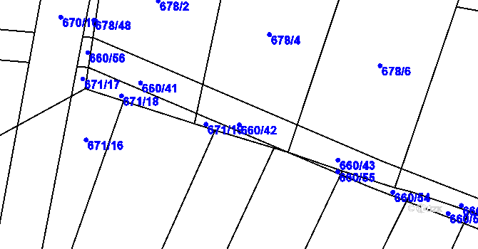 Parcela st. 660/42 v KÚ Okrouhlá u Boskovic, Katastrální mapa