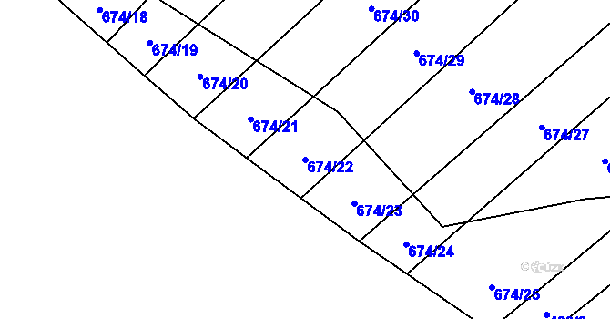 Parcela st. 674/22 v KÚ Okrouhlá u Boskovic, Katastrální mapa