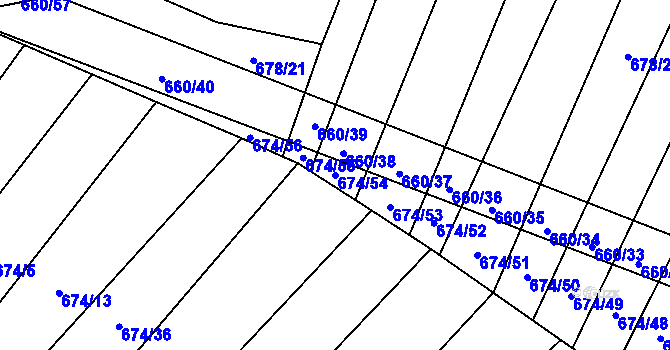 Parcela st. 674/54 v KÚ Okrouhlá u Boskovic, Katastrální mapa