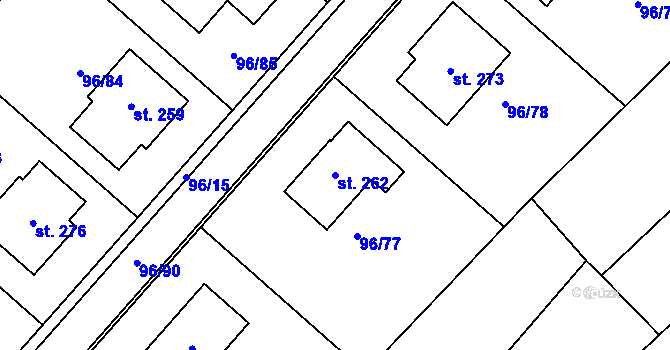 Parcela st. 262 v KÚ Okrouhlá u Boskovic, Katastrální mapa