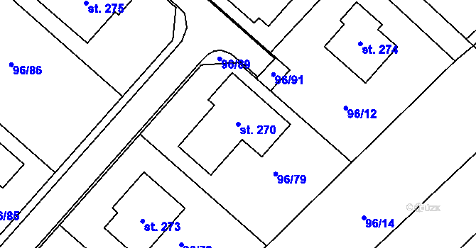 Parcela st. 270 v KÚ Okrouhlá u Boskovic, Katastrální mapa