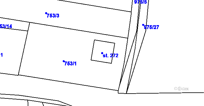 Parcela st. 272 v KÚ Okrouhlá u Boskovic, Katastrální mapa