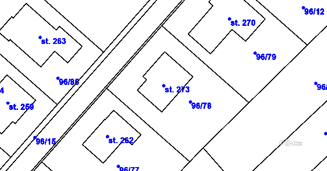 Parcela st. 273 v KÚ Okrouhlá u Boskovic, Katastrální mapa