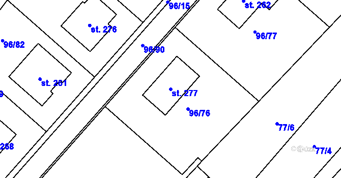 Parcela st. 277 v KÚ Okrouhlá u Boskovic, Katastrální mapa