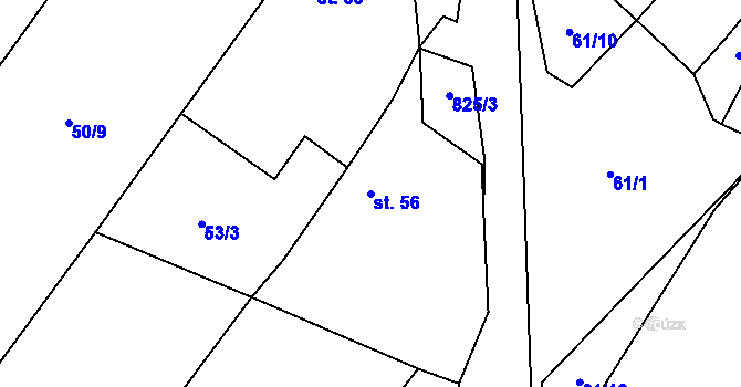 Parcela st. 56 v KÚ Babice u Okrouhlice, Katastrální mapa