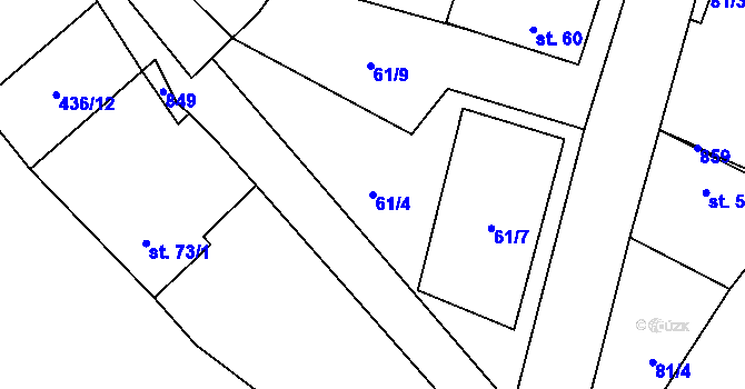 Parcela st. 61/4 v KÚ Babice u Okrouhlice, Katastrální mapa